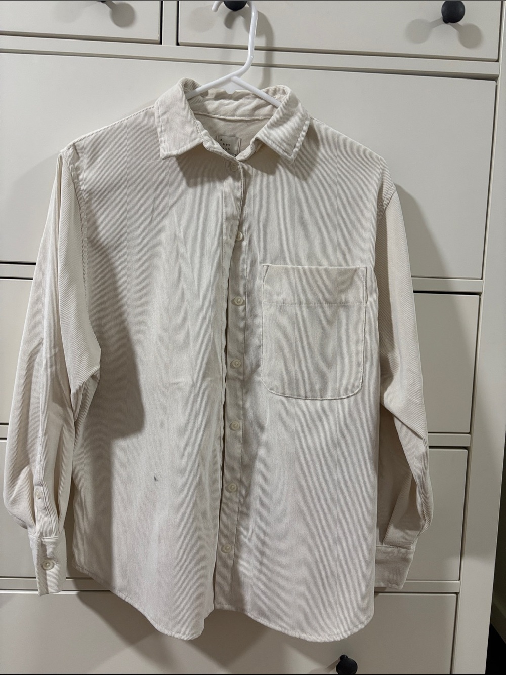 a new day Cream Long-Sleeve Button-Down Shirt